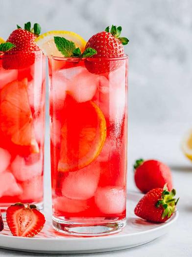Sparkling Strawberry Mint Water