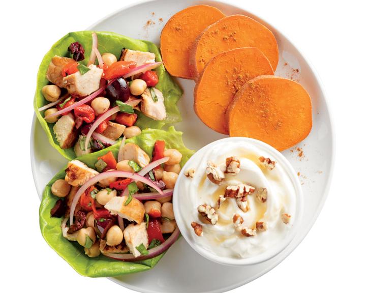 Chicken and Roasted Pepper Lettuce Cups