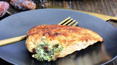 Stuffed Chicken Breast with California Dates, Spinach, and Herbed Ricotta