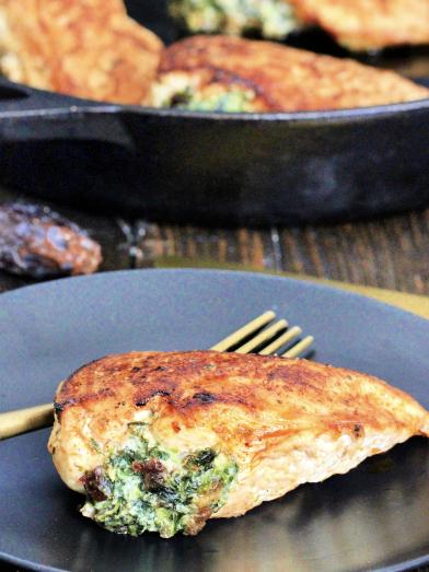 Stuffed Chicken Breast with California Dates, Spinach, and Herbed Ricotta
