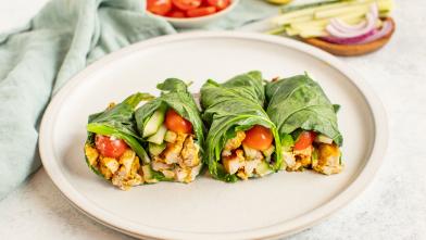 Chicken Shawarma Collard Wraps