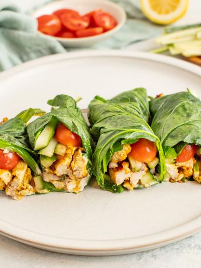 Chicken Shawarma Collard Wraps