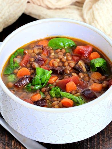 Lentil Soup with California Dates and Spinach