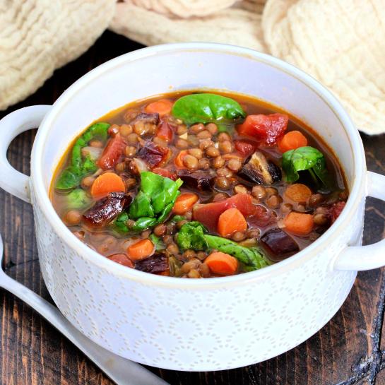 Lentil Soup with California Dates and Spinach