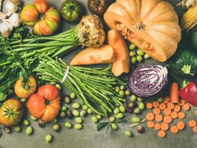 Array of fresh fall vegetables