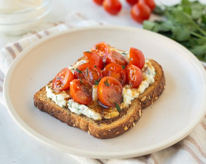 Herbed Ricotta and Tomato Breakfast Tartine