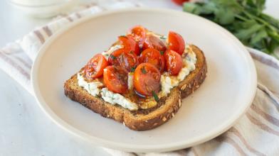 Herbed Ricotta and Tomato Breakfast Tartine