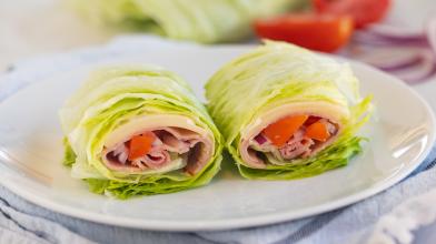 Crunchy Iceberg Lettuce Ham & Swiss Wraps