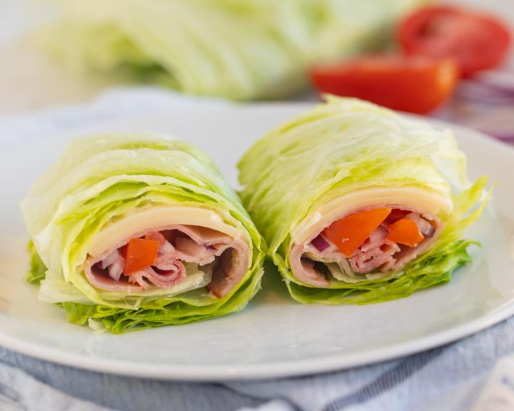 Crunchy Iceberg Lettuce Ham & Swiss Wraps