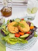 Lemon Dill Salmon Cake Salad