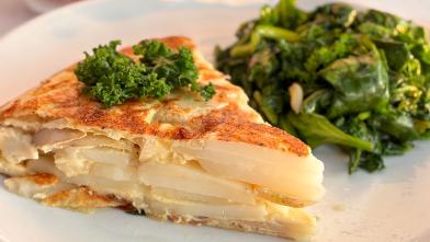 Spanish Breakfast “Tortilla” with Spinach and Kale