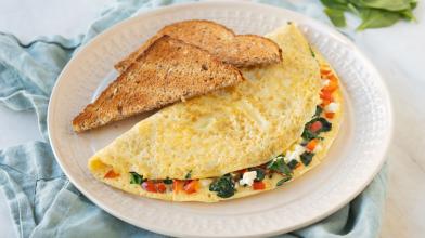 Spinach and Feta Egg White Omelet