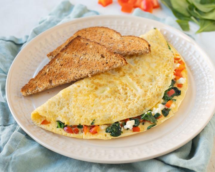 Spinach and Feta Egg White Omelet