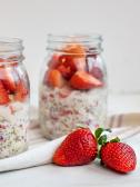 Strawberry Vanilla Overnight Oats with Cottage Cheese