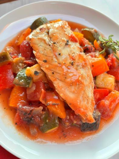 Baked Tilapia with Roasted Veggies