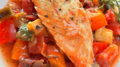 Baked Tilapia with Roasted Veggies