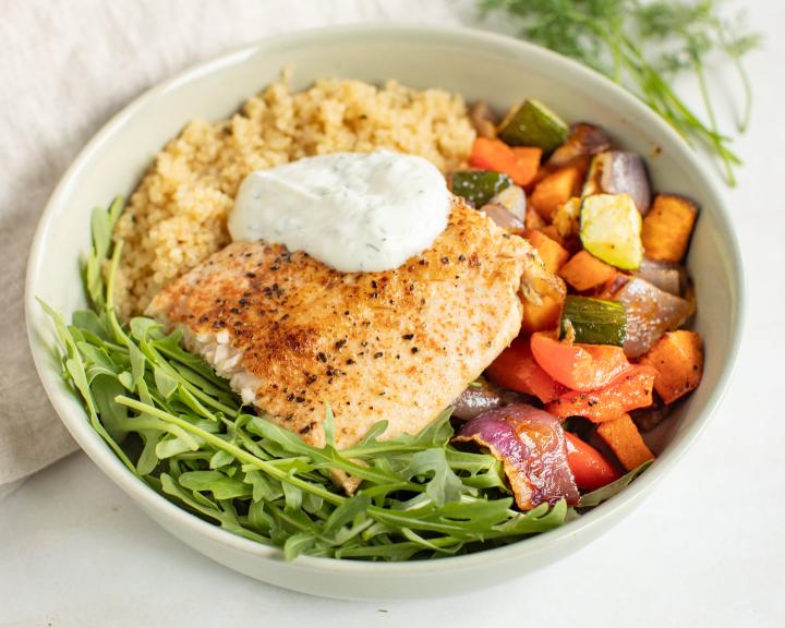 Veggie Grain Bowl with Tilapia
