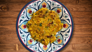 A Pakistani Besan Chilla savory chickpea pancake for diabetic friendly eating